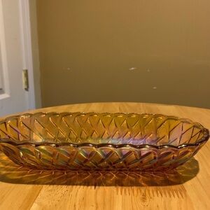 Vintage Indiana Glass Carnival Glass Serving Dish